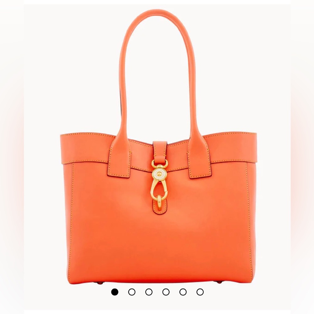 Dooney and Bourke Florentine Leather Large Amelie Shoulder Bag Salmon RARE